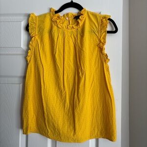 Ann Taylor Sunlit Yellow Ruffle Blouse